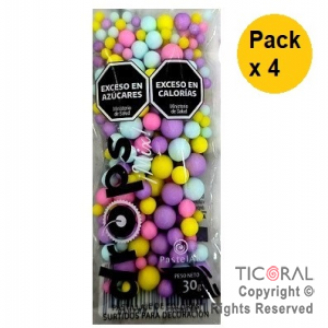 DROPS MIX PERLAS PASTEL MATE 35 GR x 4 PAQUETES